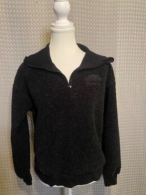 Roots Men's Black Sherpa Zip-Up Sweater